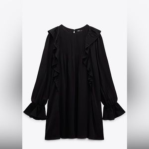 Zara ruffled long sleeve dress